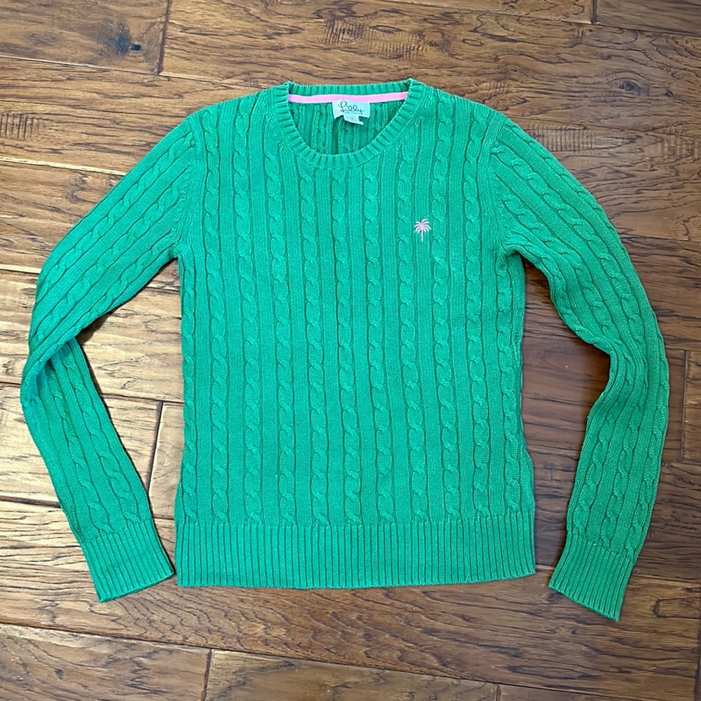Vintage Lilly Pulitzer crew neck sweater green XS